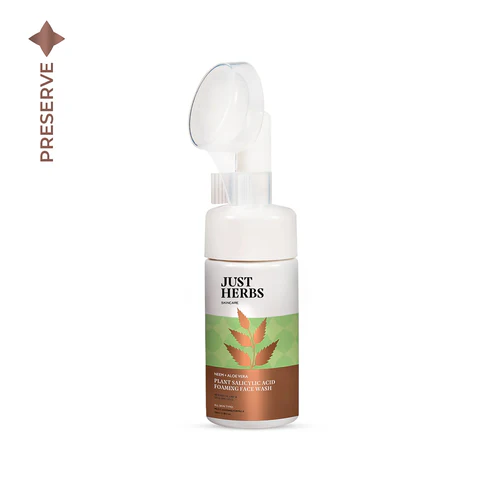 Just Herbs Plant Salicylic Acid Foaming Face Wash with Neem & Aloe Vera
