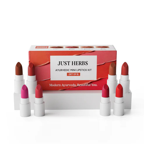 Just Herbs Ayurvedic Lipstick Micro-Mini Kit - 8 shades