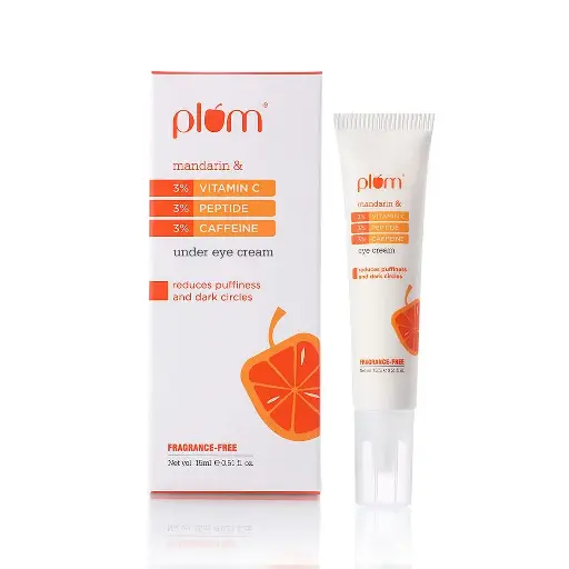 Plum Goodness Mandarin & 3% Vitamin C 3% Peptide & 3% Caffeine Under Eye Cream 