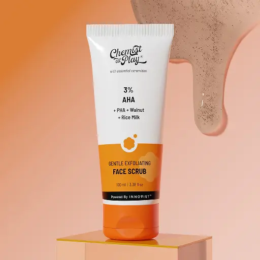 Chemist At Play Gentle Exfoliating Face Scrub 3% Aha+Pha+Walnut+Rice Milk